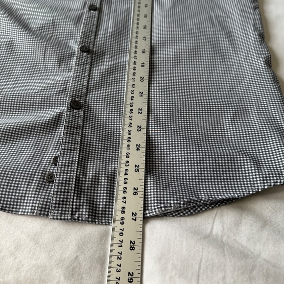 Awearness by Kenneth Cole Men's Geometric Mini Check Button Up Shirt Gray 15.5 - Picture 11 of 13